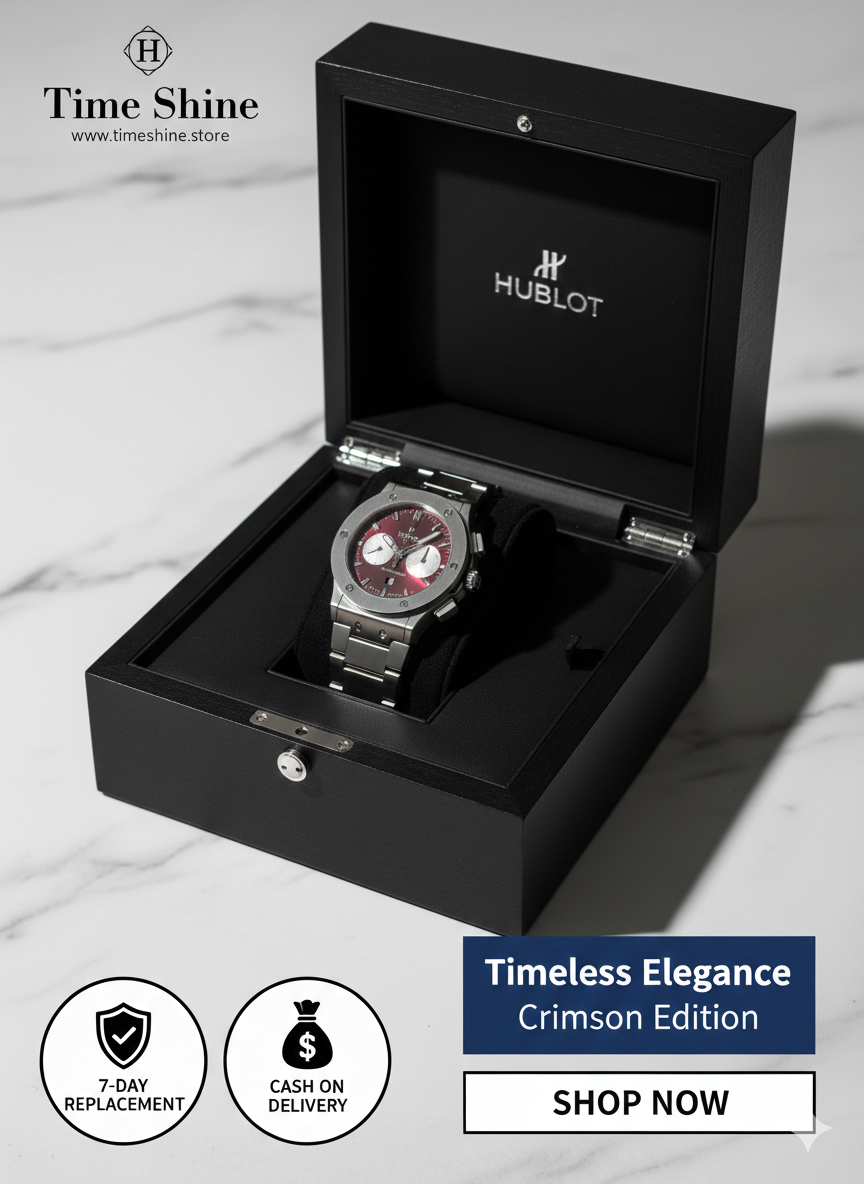 Luxury Chronograph Stainless Steel Watch – Hublot-Style Design